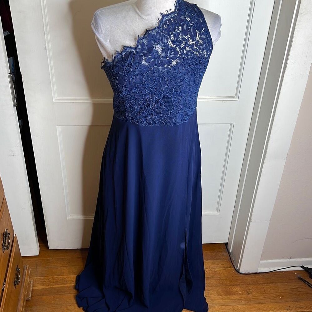 Petal & Pup DIANA ONE SHOULDER MAXI DRESS - NAVY  Size Large